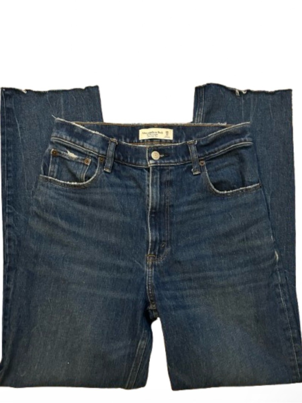 A&F The 90’s Straight Ultra High Rise Raw Hem Jeans 28/6